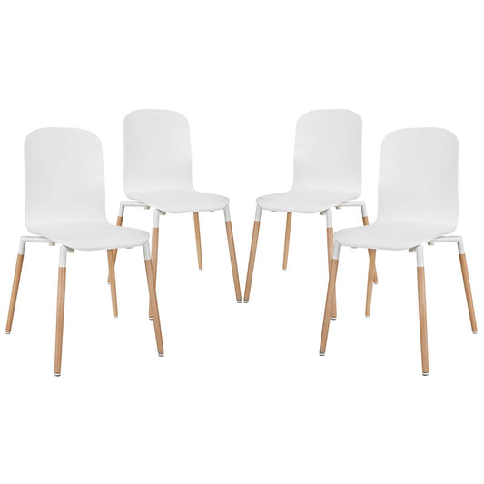 Stack Dining Chairs Wood Set of 4