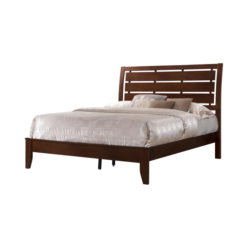 Serenity Full Panel Bed with Cut-out Headboard Rich Merlot