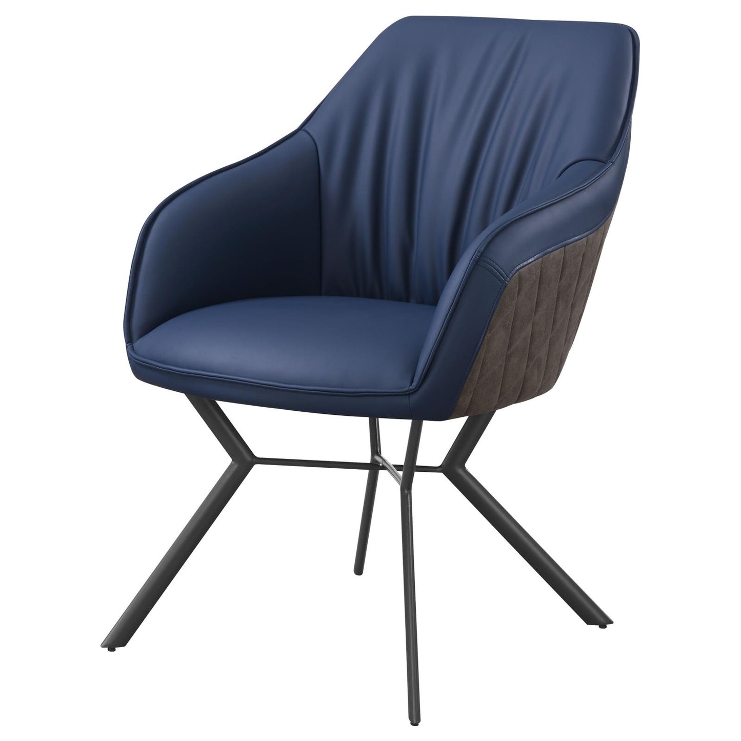 Trevon Upholstered Tufted Side Chairs (Set of 2) Blue and Brown