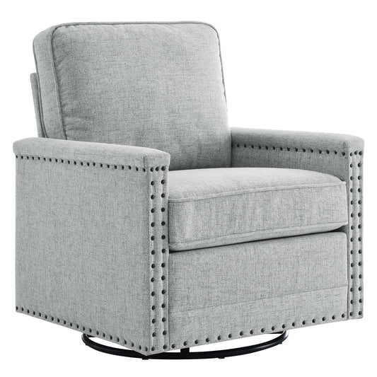 Ashton Upholstered Fabric Swivel Chair