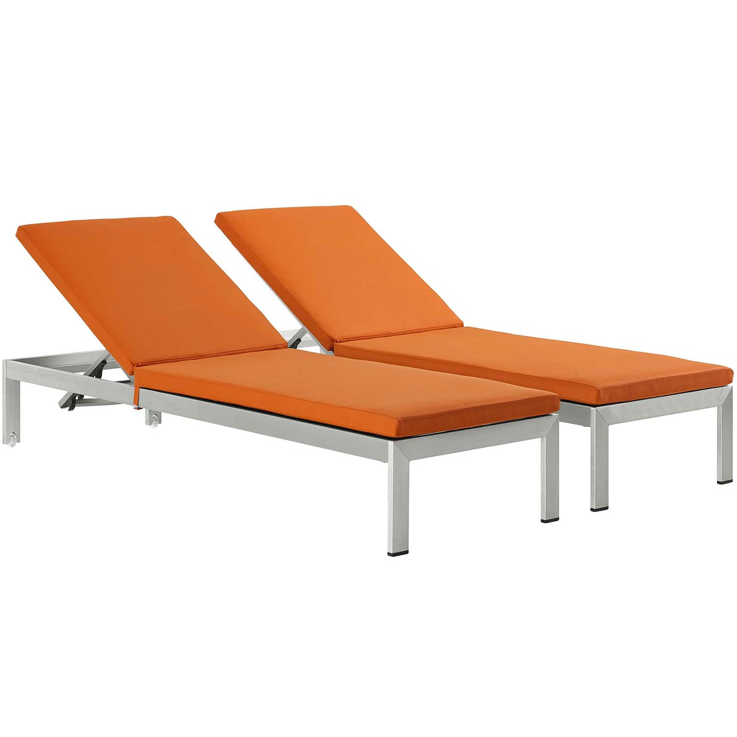 Shore Chaise with Cushions Outdoor Patio Aluminum Set of 2