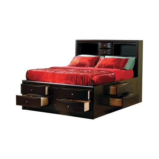 Phoenix 10-drawer California King Bed Deep Cappuccino