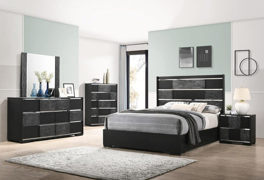 Blacktoft 5-piece Eastern King Panel Bedroom Set Black