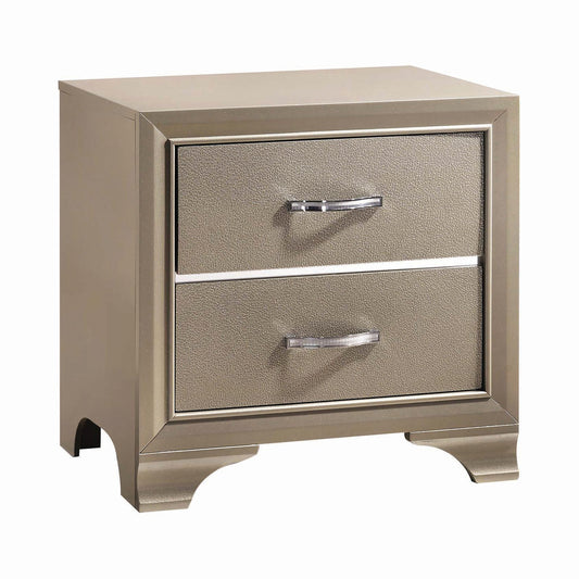 Beaumont 2-drawer Rectangular Nightstand Champagne