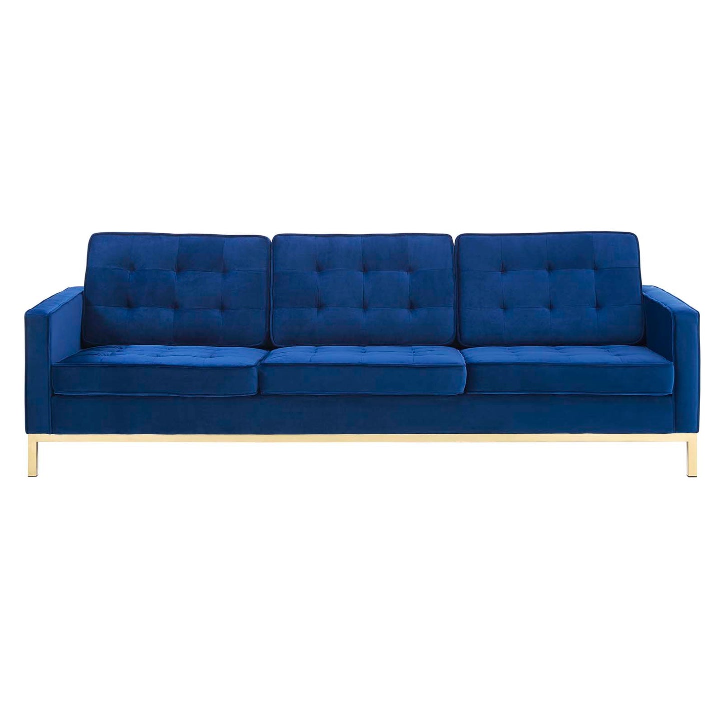 Loft Gold Stainless Steel Leg Performance Velvet Sofa