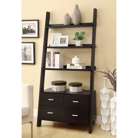 Bower 4-drawer Storage Bookcase Cappuccino