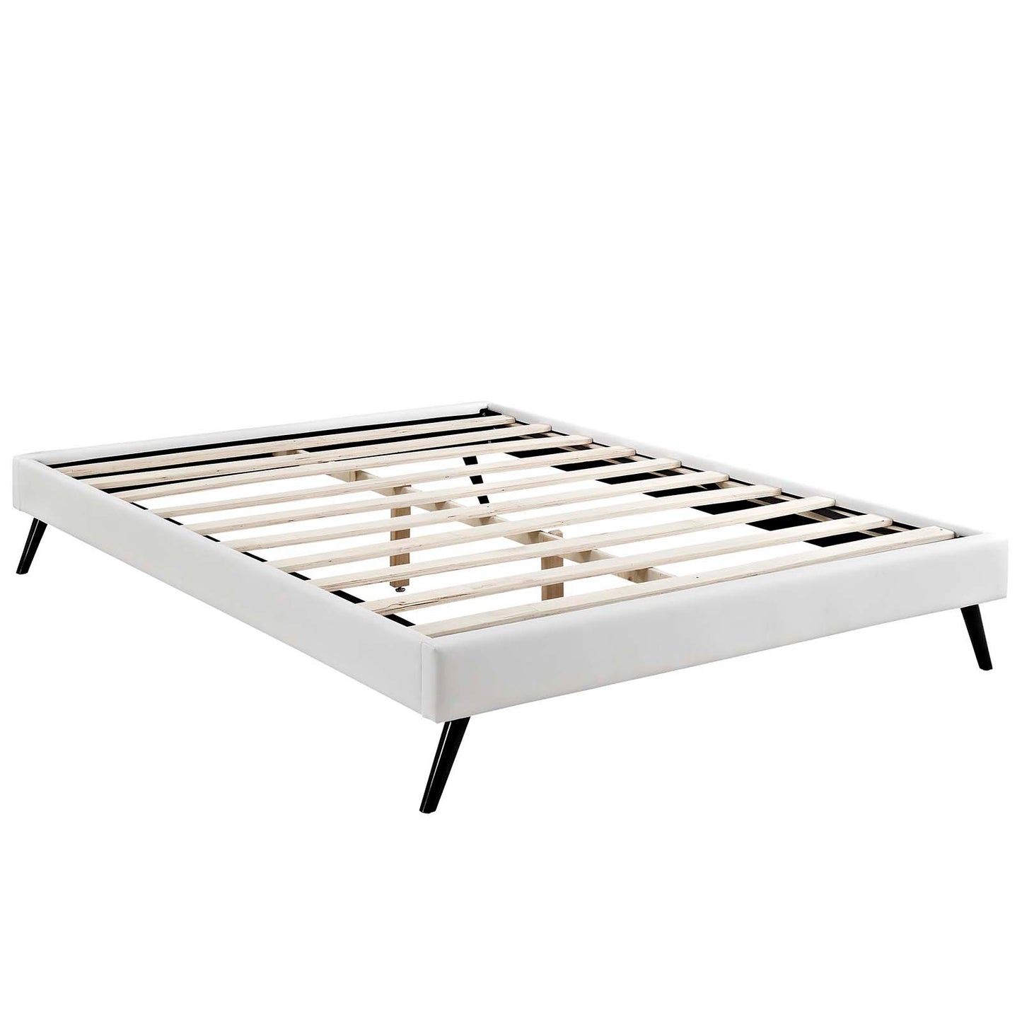 Loryn King Vinyl Bed Frame with Round Splayed Legs