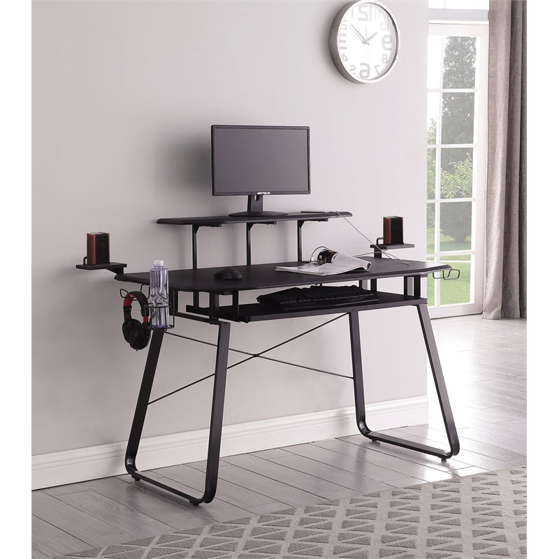 Alfie Gaming Desk with USB Ports Gunmetal