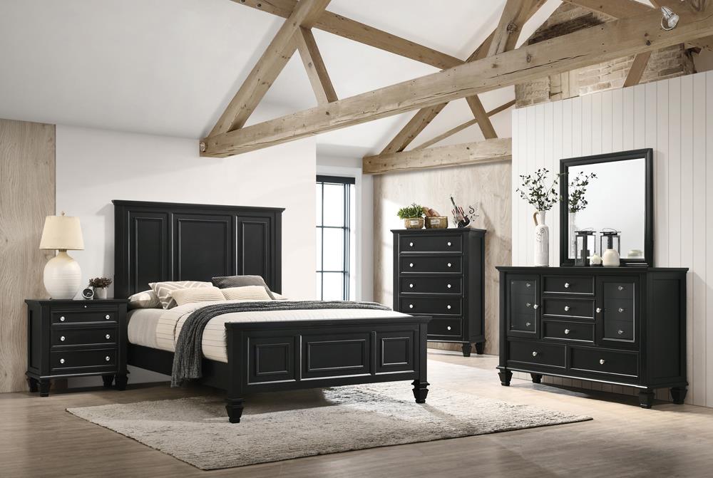 Sandy Beach Bedroom Set with High Headboard