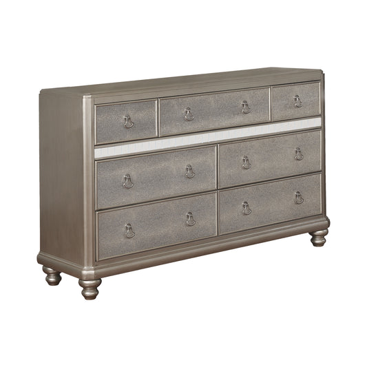 Bling Game 7-drawer Dresser Metallic Platinum