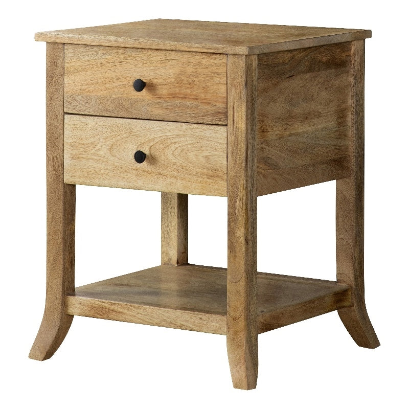 2-drawer Accent Table with Open Shelf Natural Mango