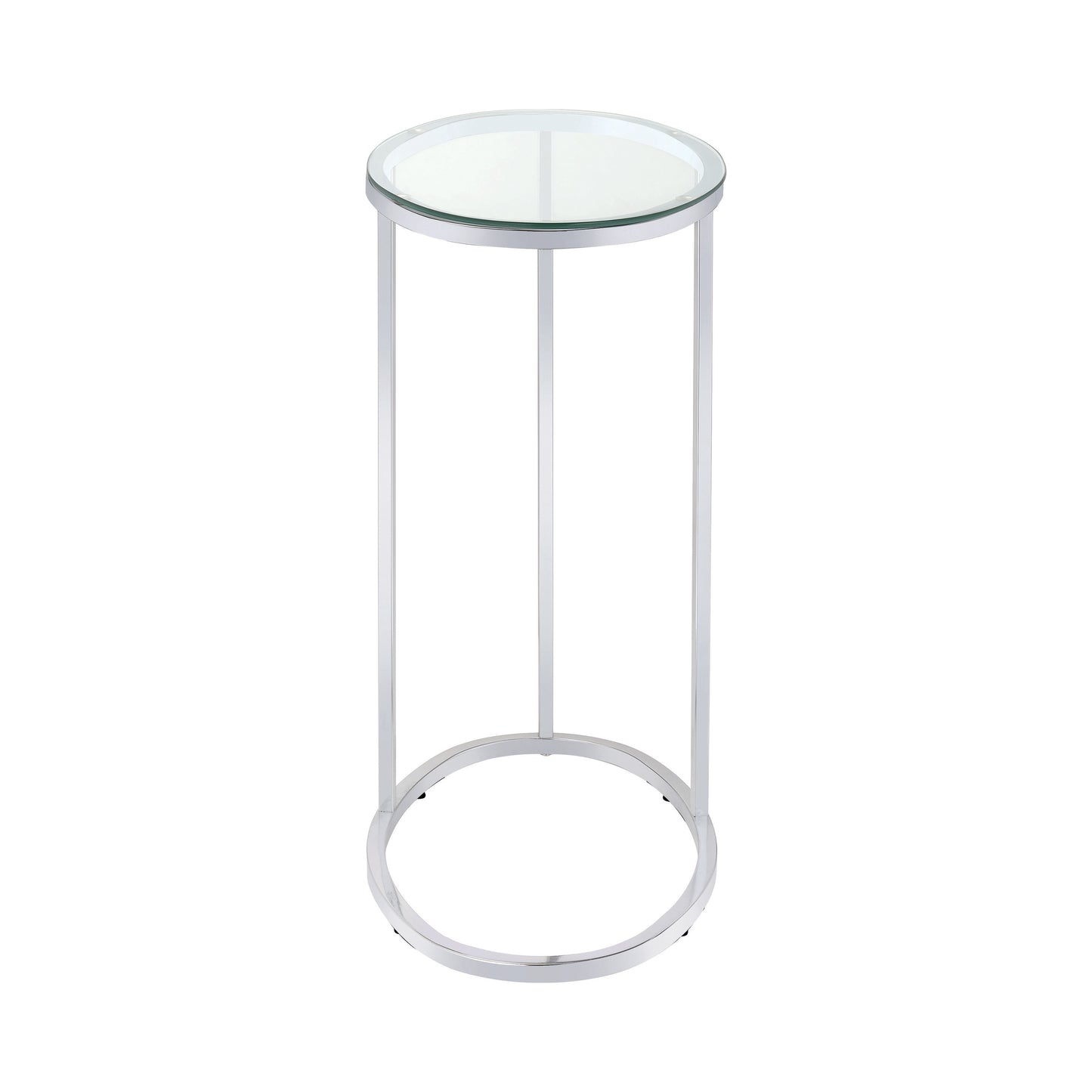 Oval Snack Table Chrome and Clear