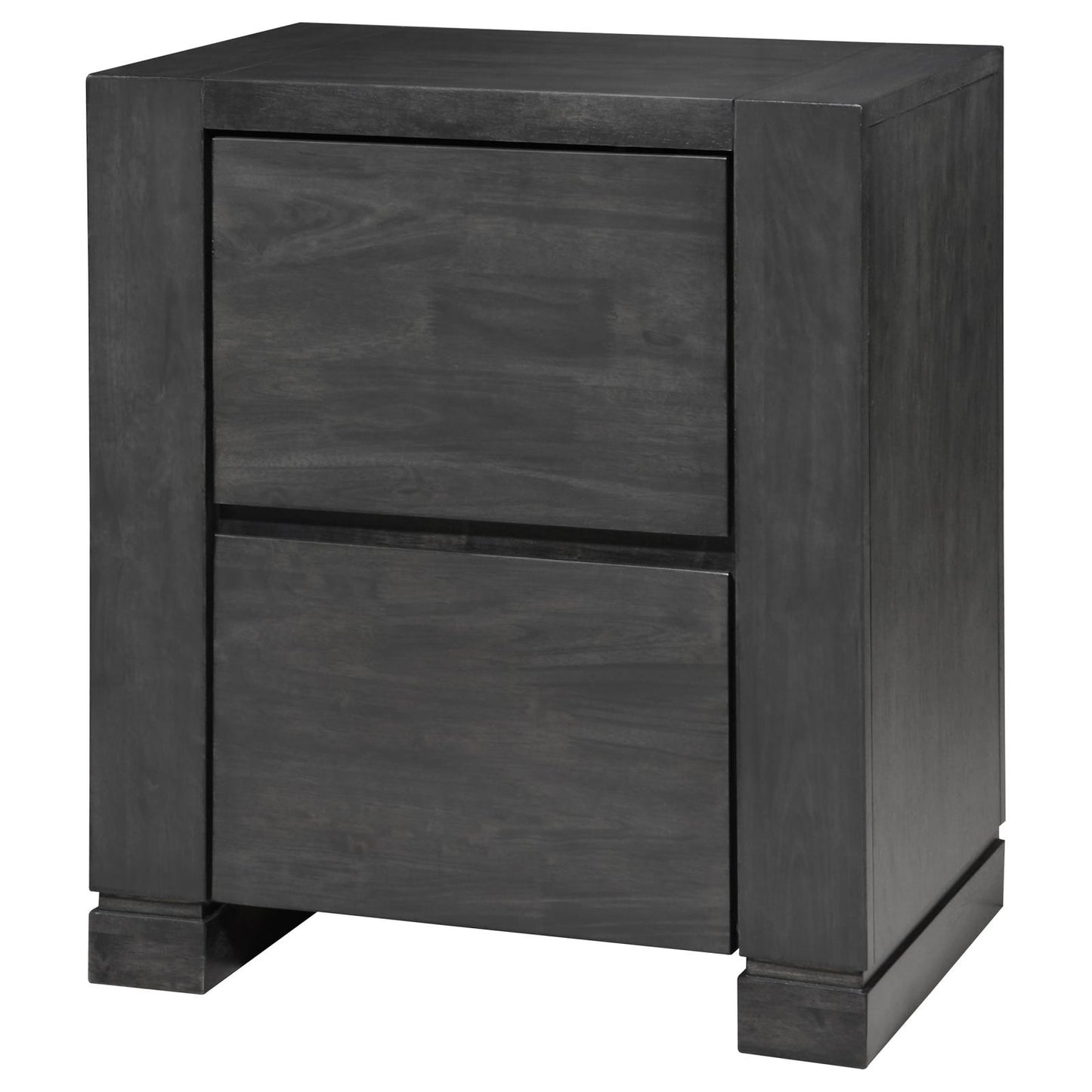 Lorenzo 2-drawer Nightstand Dark Grey