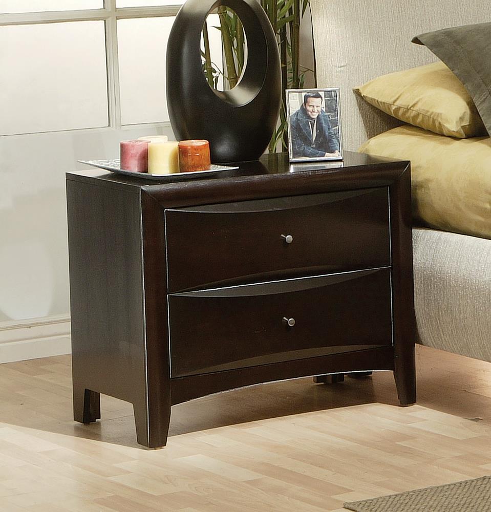 Phoenix 2-drawer Nightstand Deep Cappuccino