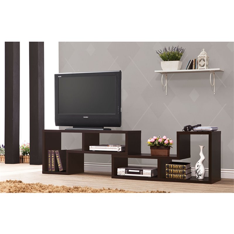 Velma Convertible TV Console and Bookcase Cappuccino