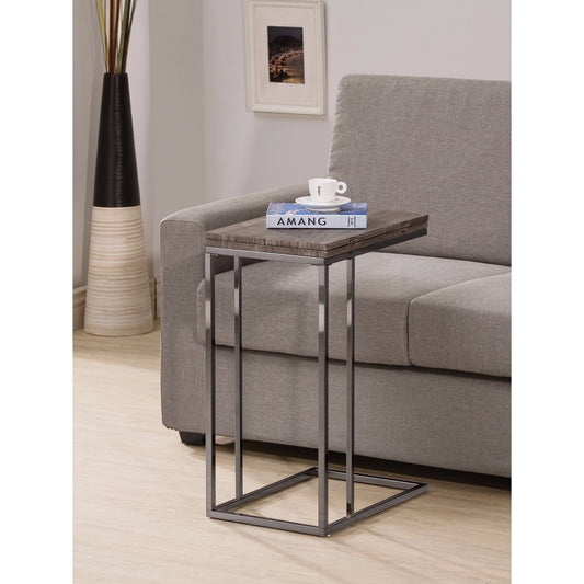 Expandable Top Accent Table Weathered Grey and Black