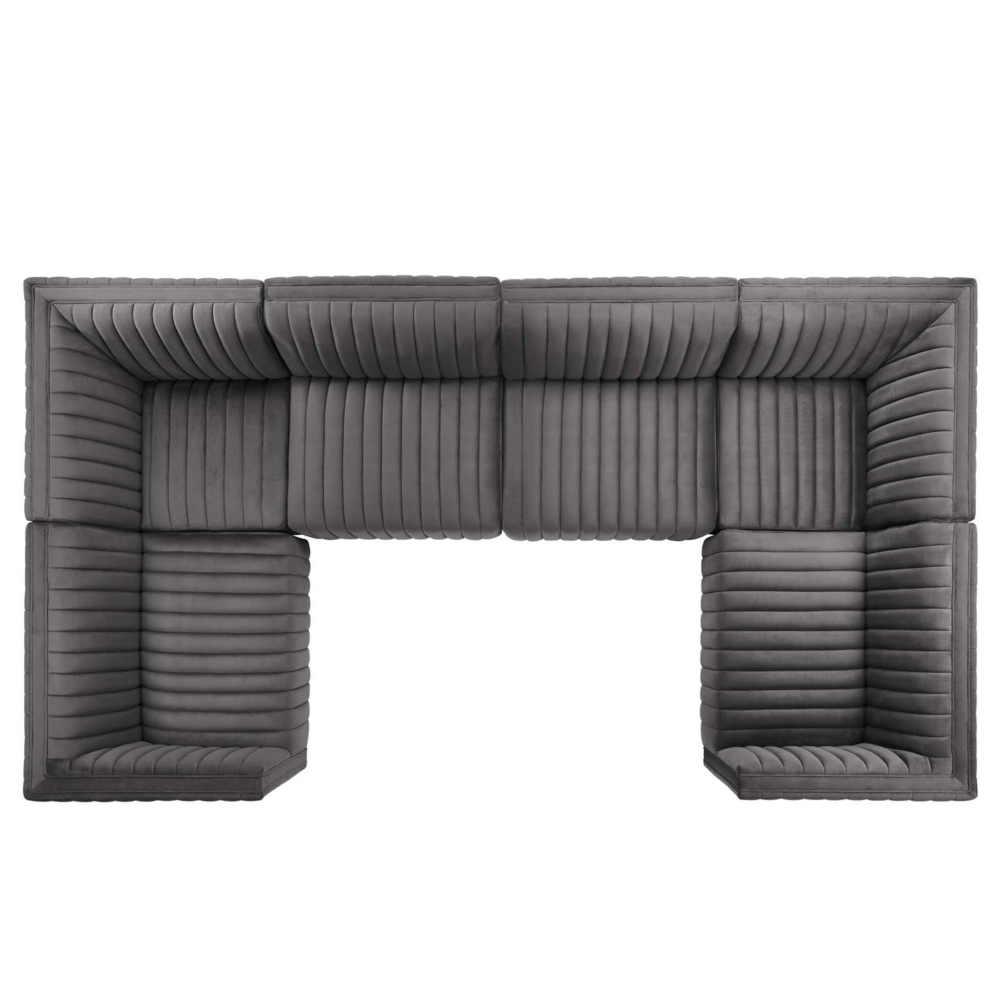 Conjure Channel Tufted Performance Velvet 6-Piece U-Shaped Sectional