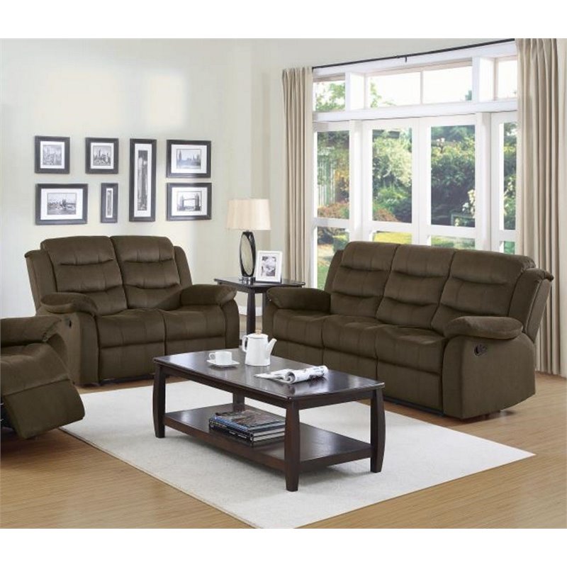 Rodman Upholstered Tufted Living Room Set Olive Brown