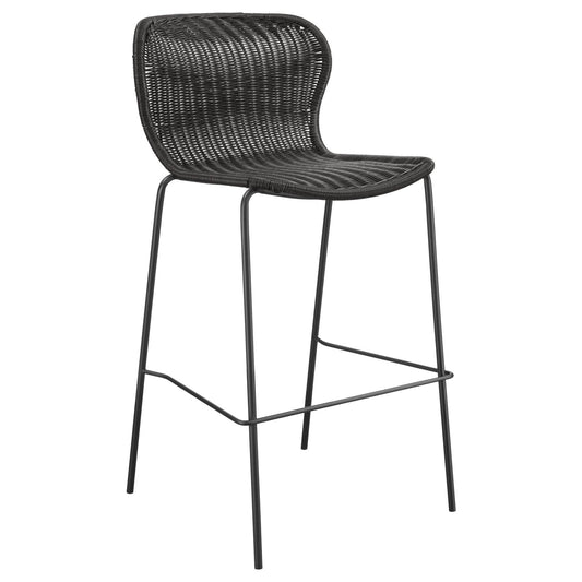 McKinley Upholstered Bar Stools with Footrest (Set of 2) Brown and Sandy Black