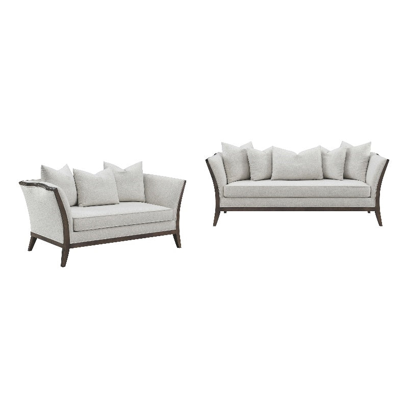 Lorraine 2-piece Upholstered Living Room Set with Flared Arms Beige