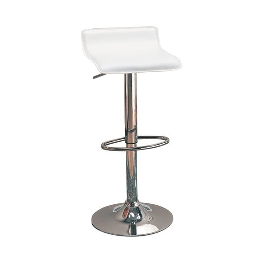 Bidwell 29" Upholstered Backless Adjustable Bar Stools White and Chrome (Set of 2)