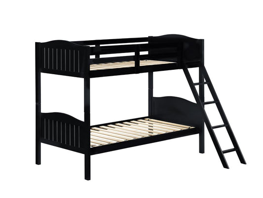 Littleton Twin/Twin Bunk Bed with Ladder Black