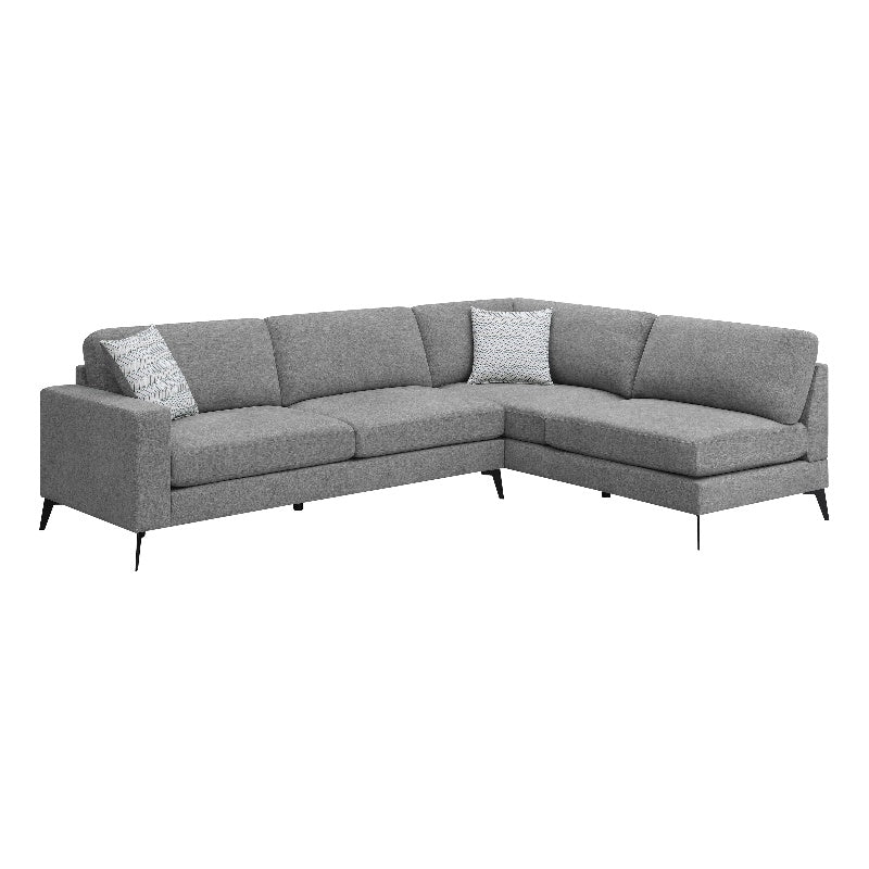 Clint Upholstered Sectional with Loose Back Grey