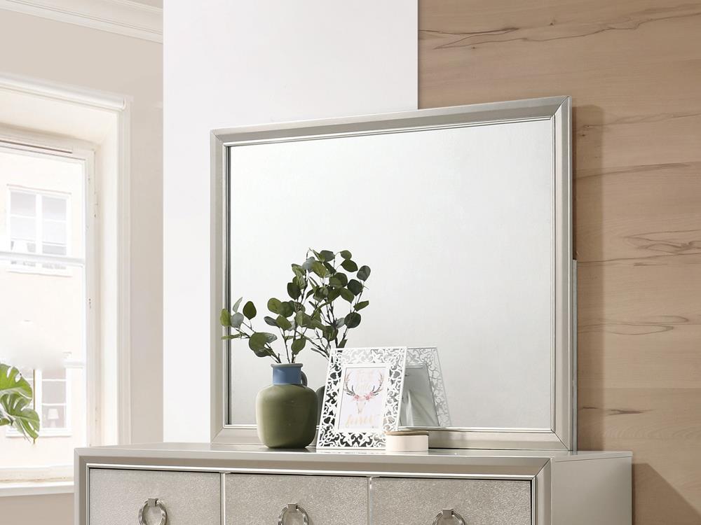 Salford Rectangular Mirror Metallic Sterling