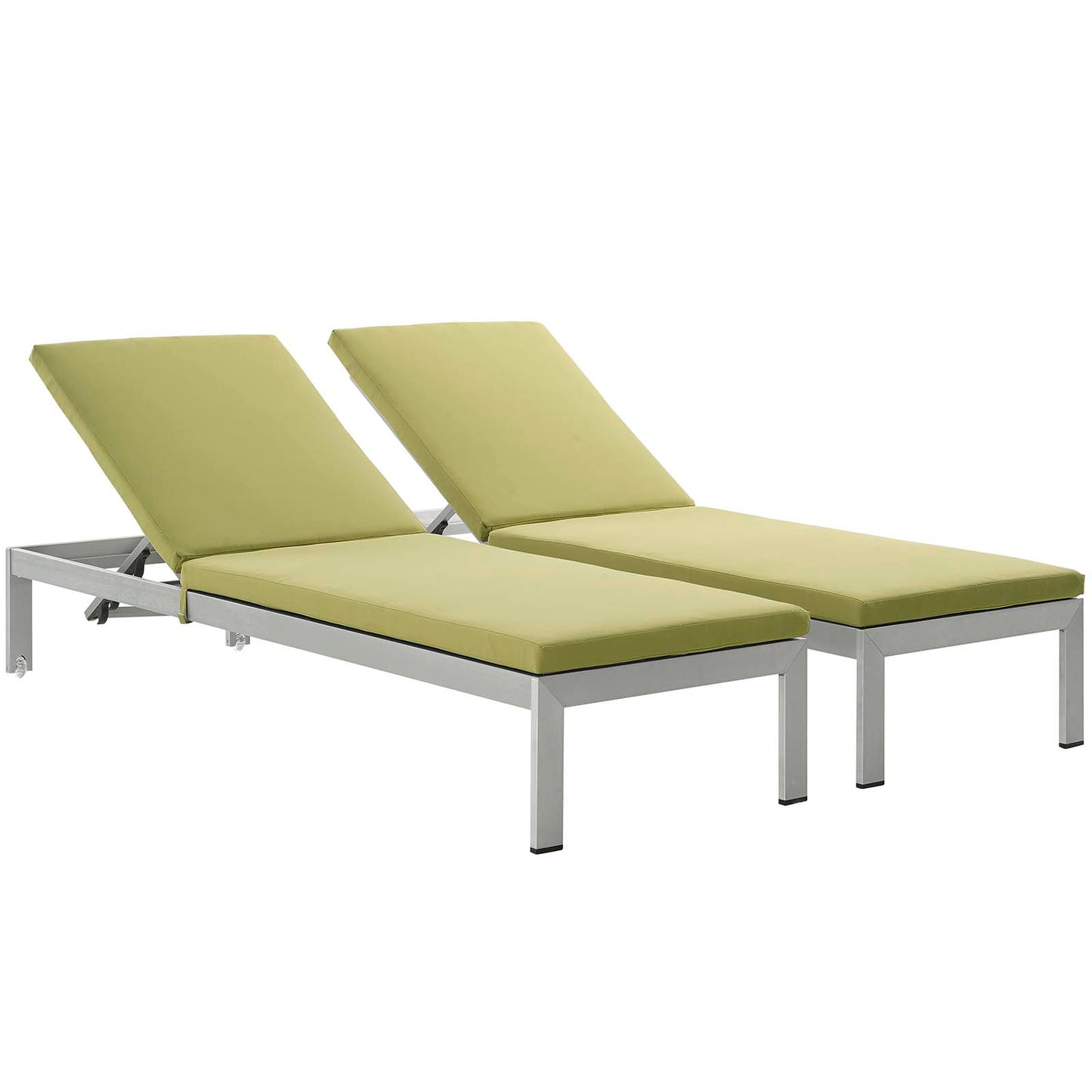 Shore Chaise with Cushions Outdoor Patio Aluminum Set of 2