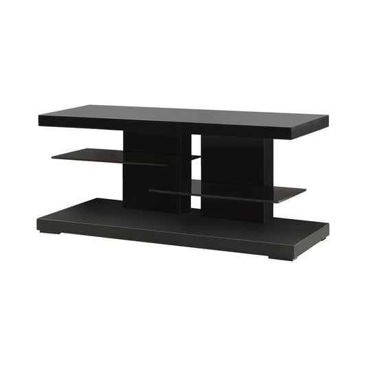 2-shelf TV Console Glossy Black