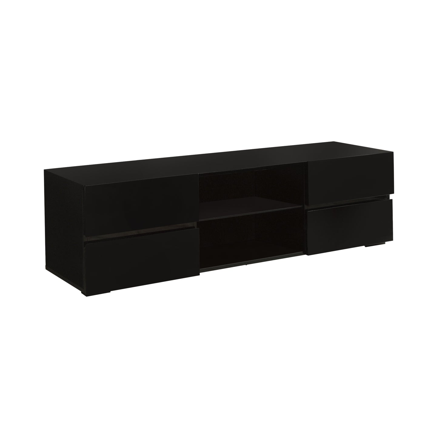 4-drawer TV Console Glossy Black