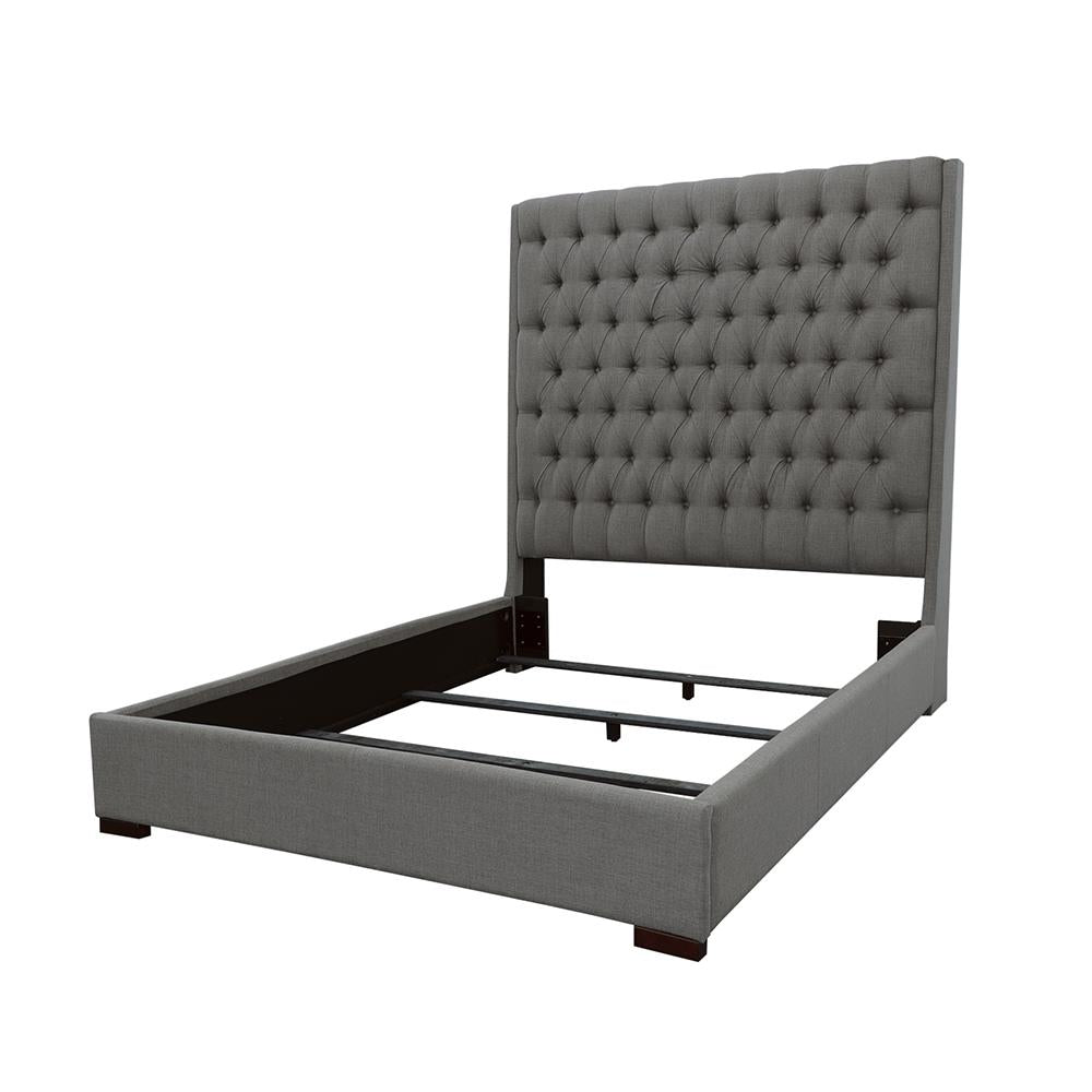 Camille Queen Button Tufted Bed Grey