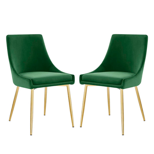 Viscount Performance Velvet Dining Chairs - Set of 2