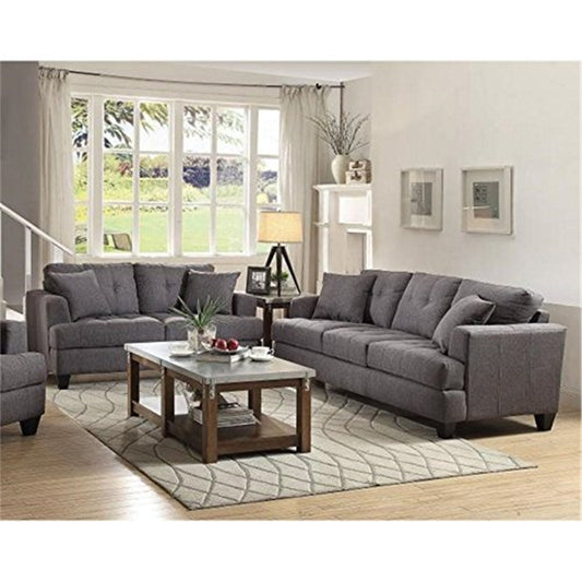 Samuel Biscuit Back Living Room Set Charcoal