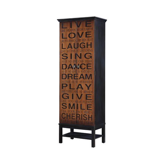 2-door Accent Cabinet Rich Brown and Black