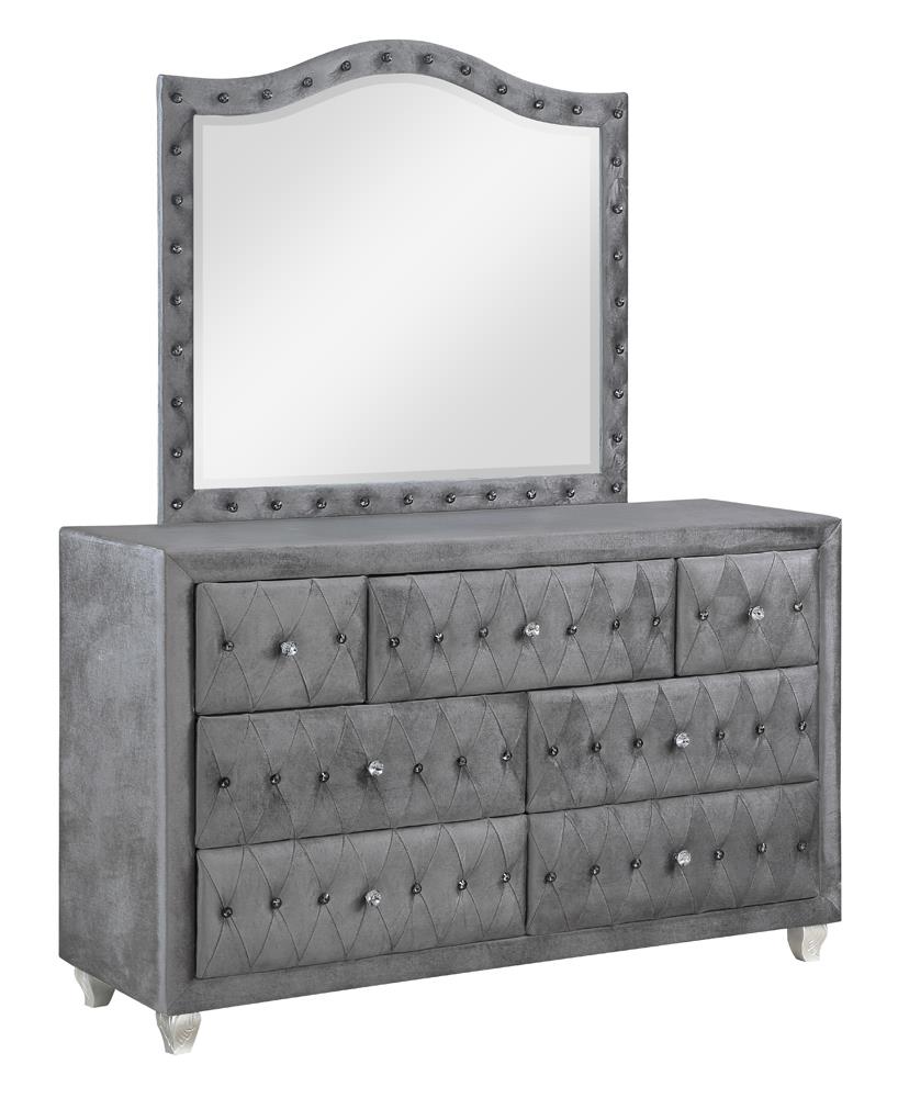 Deanna Upholstered Tufted Bedroom Set Grey