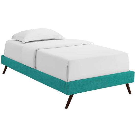 Loryn Twin Fabric Bed Frame with Round Splayed Legs