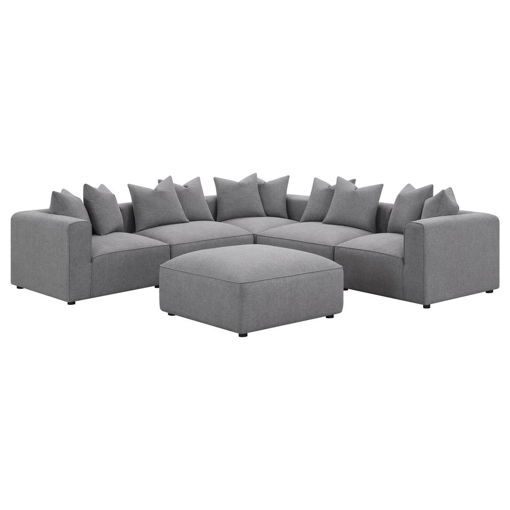 Jennifer Square Upholstered Ottoman Grey