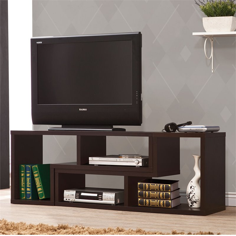 Velma Convertible TV Console and Bookcase Cappuccino