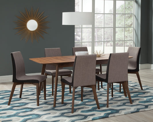 Redbridge 5-piece Dining Room Set Natural Walnut and Grey