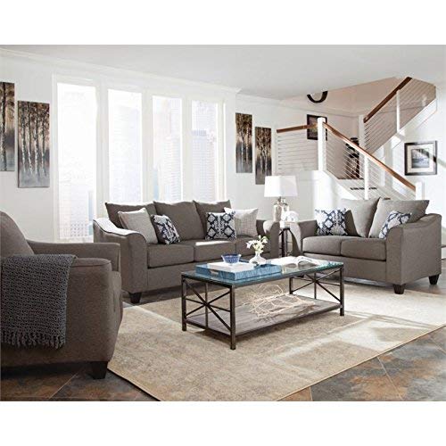 Salizar Upholstered Flared Arm Living Room Set Grey