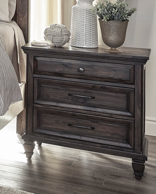 Avenue 3-drawer Nightstand Weathered Burnished Brown