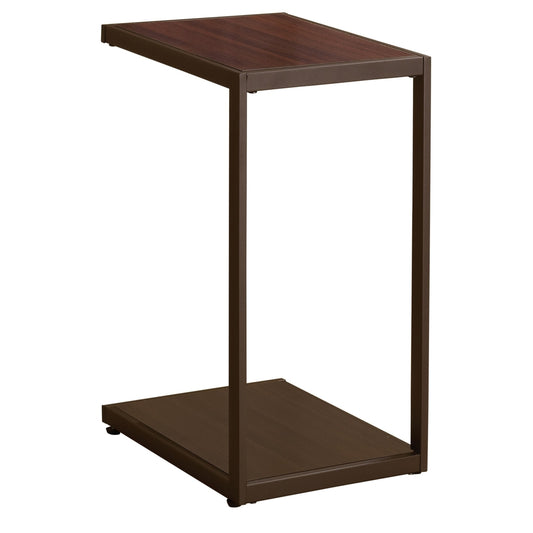 Rectangular Accent Table with Bottom Shelf Brown