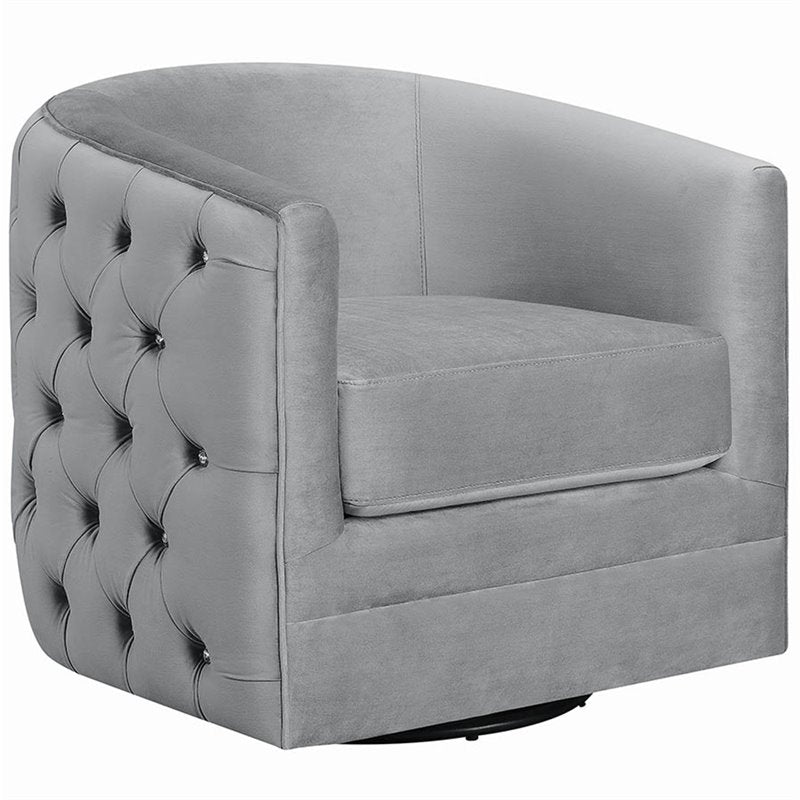 Upholstered Swivel Accent Chair Grey