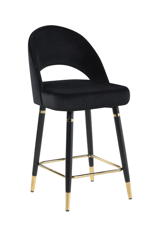 Reyes Arched Back Upholstered Counter Height Stools Black (Set of 2)