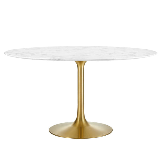 Lippa 54" Round Artificial Marble Dining Table