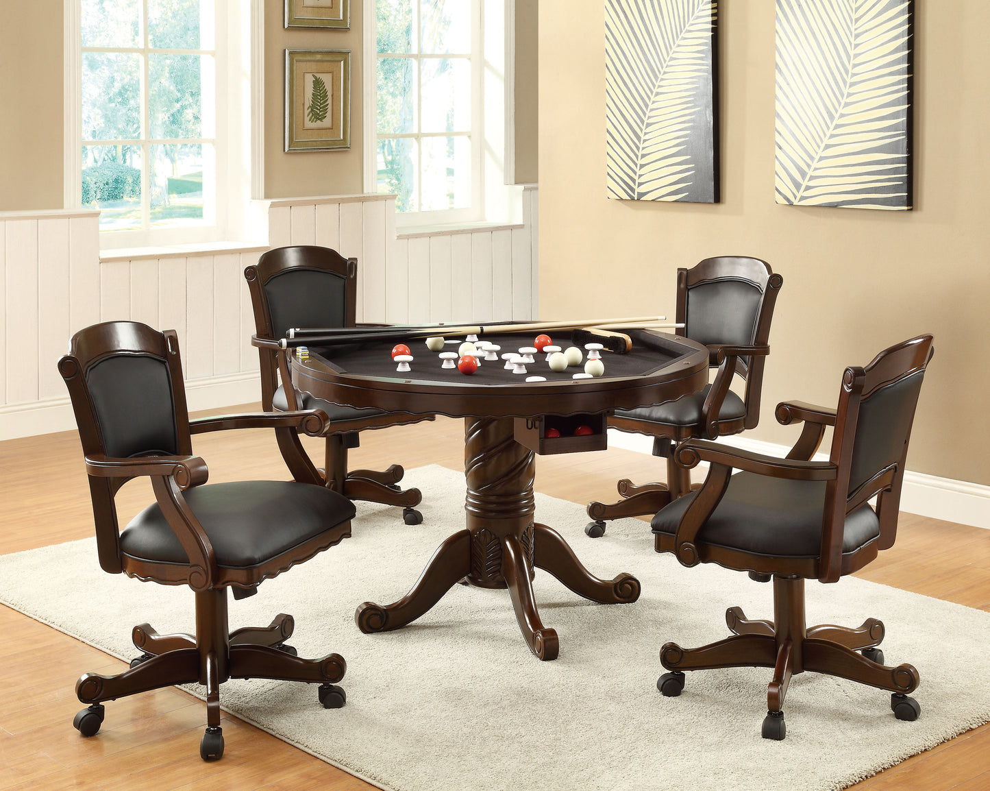 Turk 5-piece Game Table Set Tobacco and Black