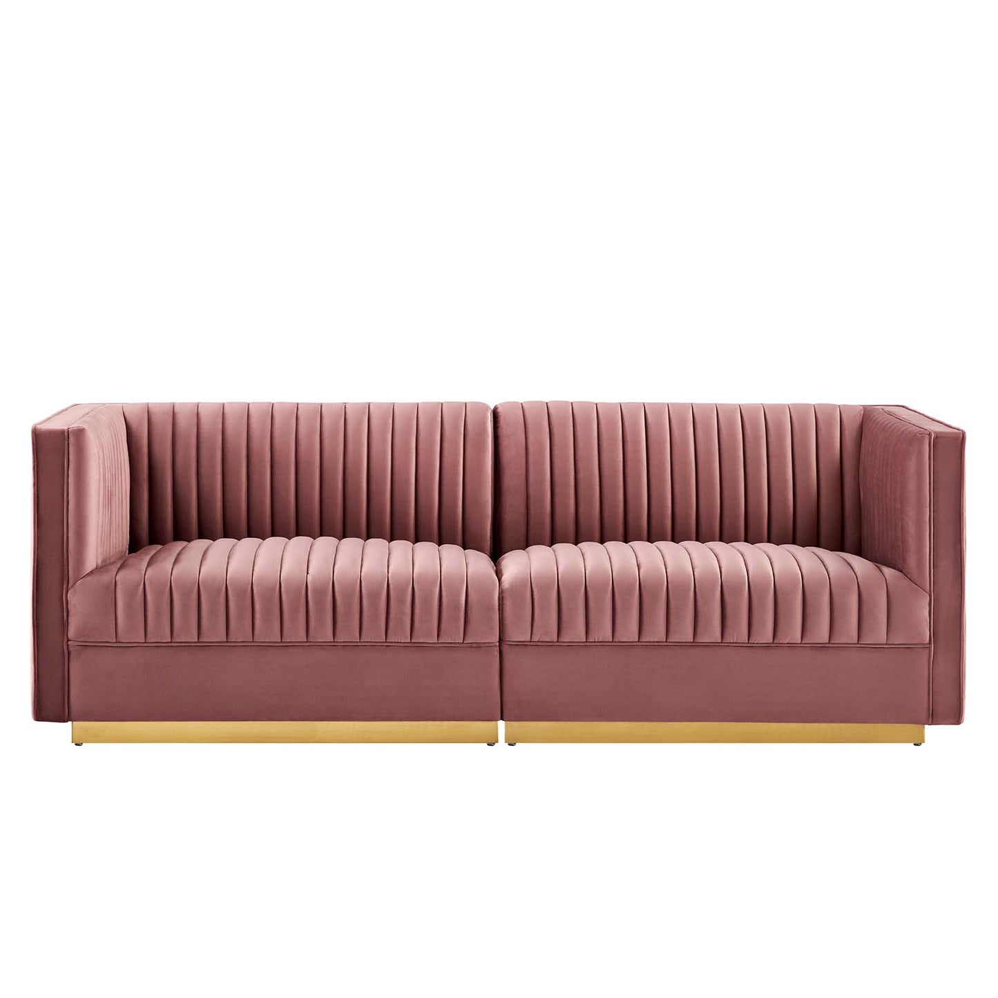 Sanguine Channel Tufted Performance Velvet Modular Sectional Sofa Loveseat