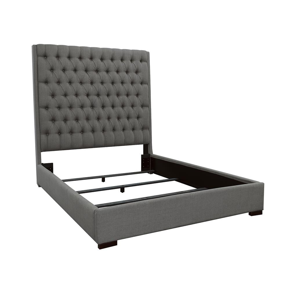 Camille Queen Button Tufted Bed Grey