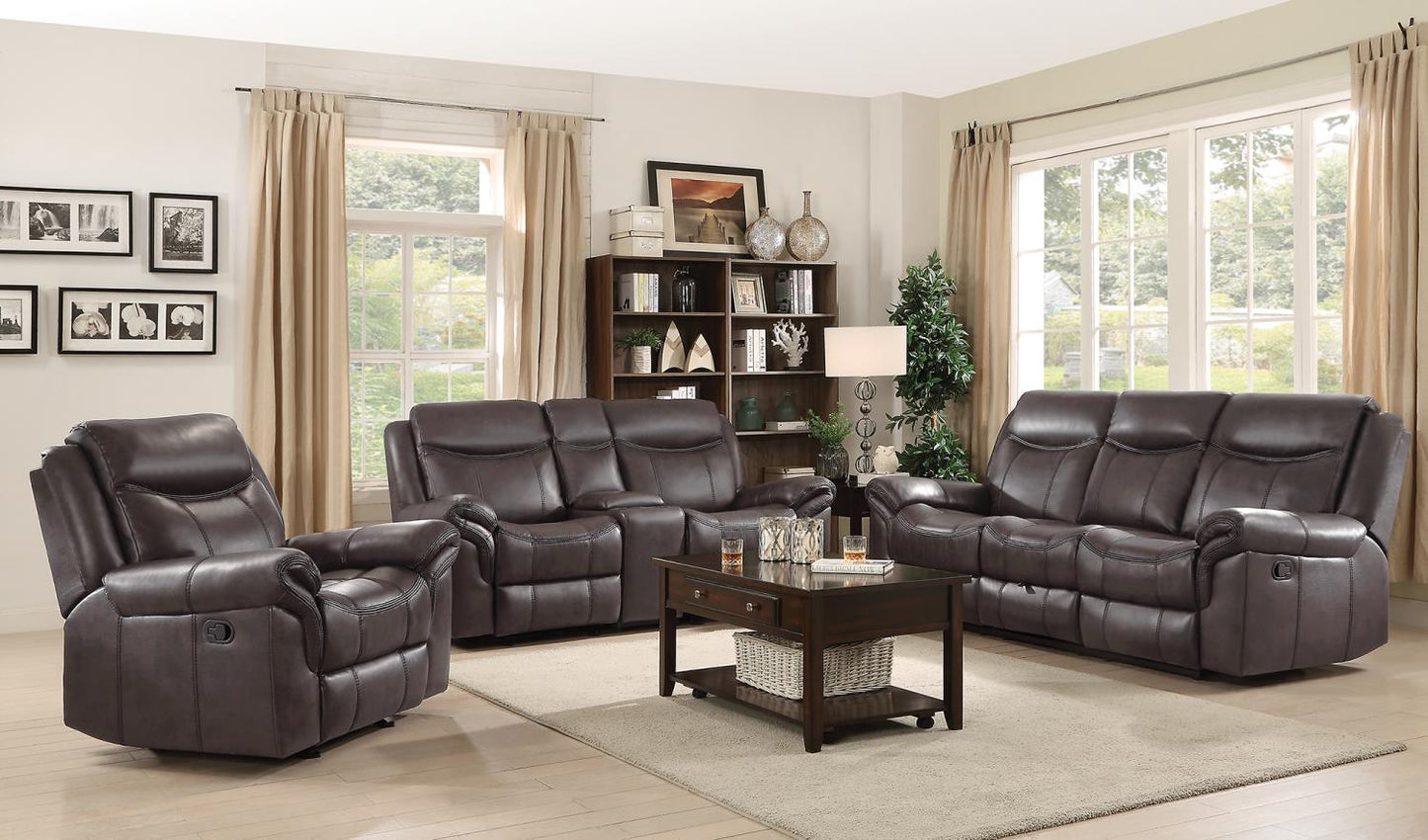 Sawyer Glider Loveseat with Console Cocoa
